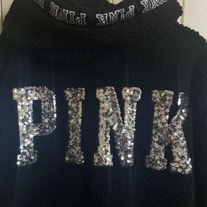 Victoria’s Secret Pink bling Sequined hooded Sherpa